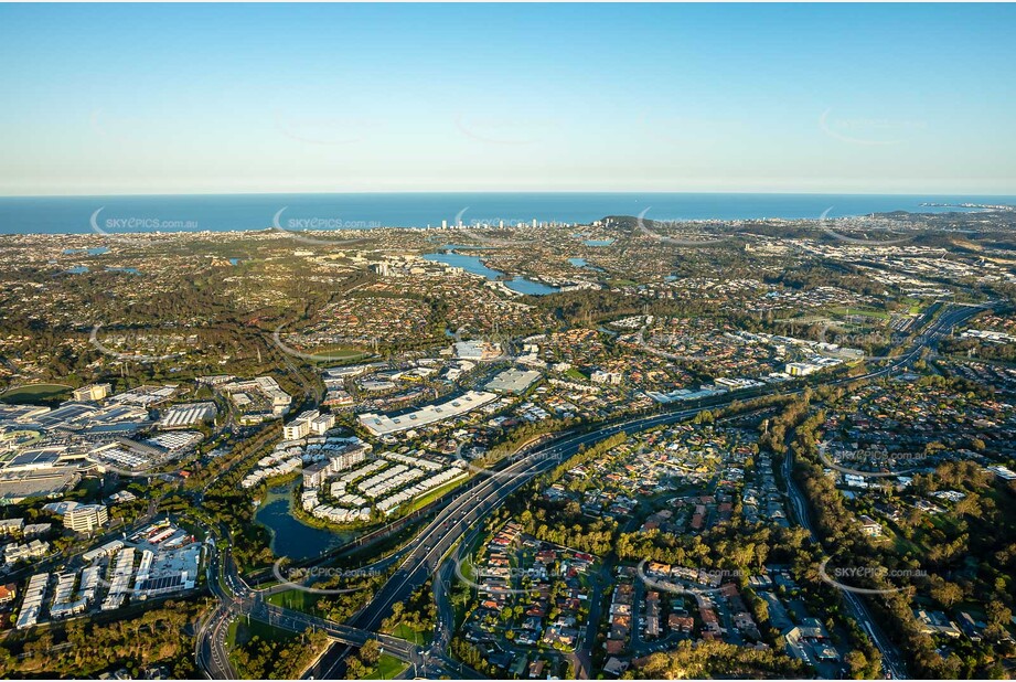 Sunset Aerial Photo Mudgeeraba QLD Aerial Photography