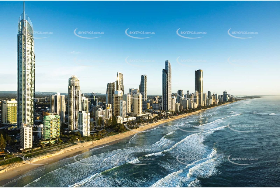 Sunrise Aerial Photo Surfers Paradise QLD Aerial Photography
