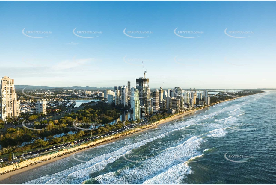 Sunrise Aerial Photo Main Beach QLD Aerial Photography