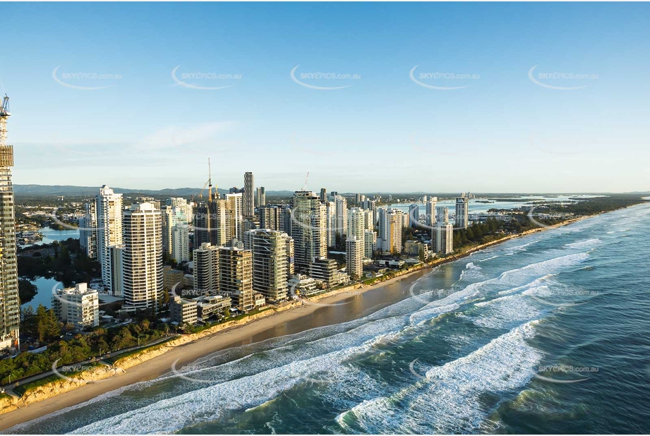Sunrise Aerial Photo Main Beach QLD Aerial Photography