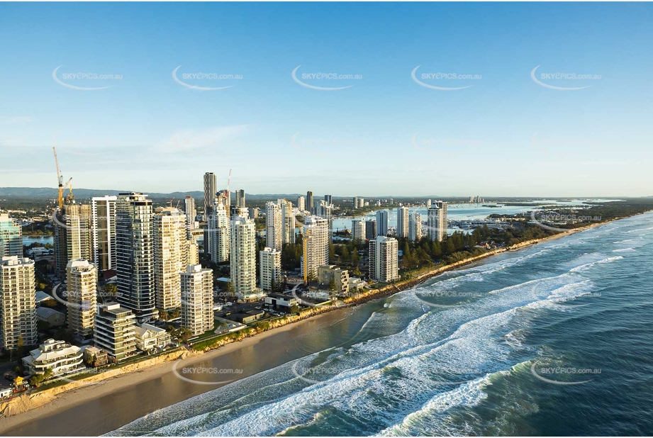 Sunrise Aerial Photo Main Beach QLD Aerial Photography