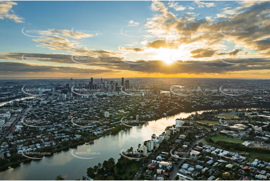 Sunrise Aerial Photo St Lucia QLD Aerial Photography