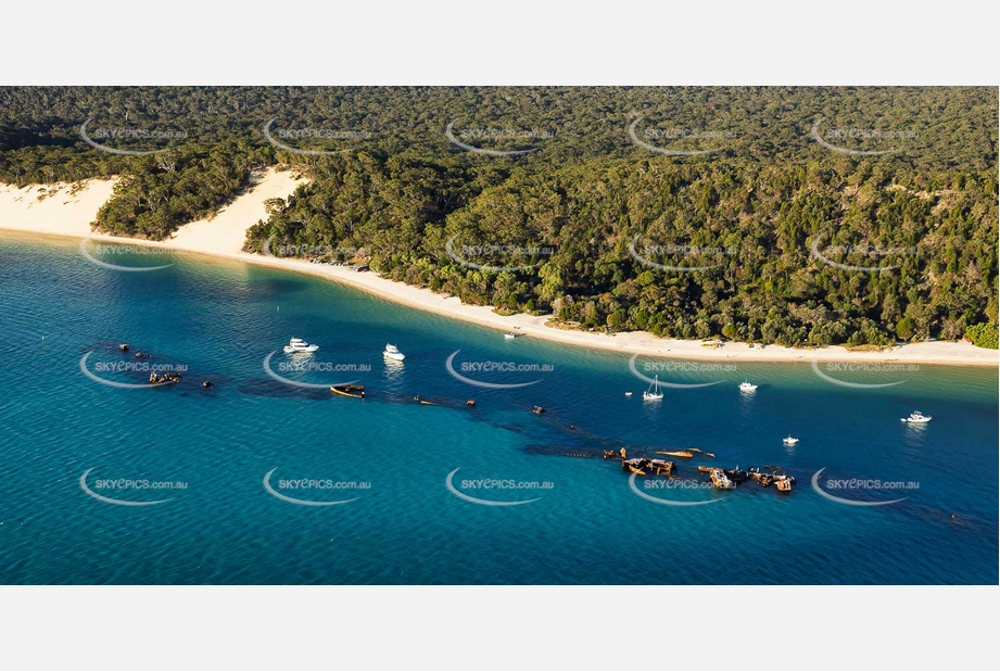 Tangalooma Wrecks Moreton Island QLD Aerial Photography