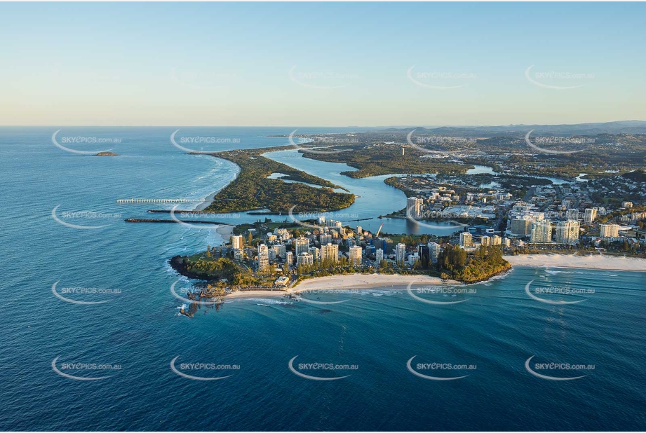 Coolangatta At Sunset - Gold Coast QLD Aerial Photography