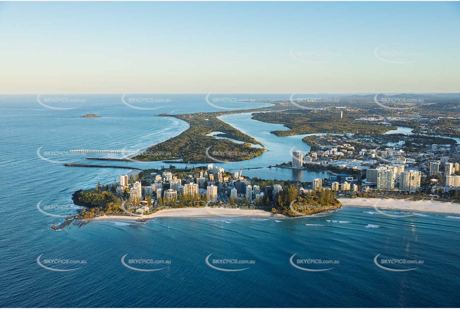 Coolangatta At Sunset - Gold Coast QLD Aerial Photography