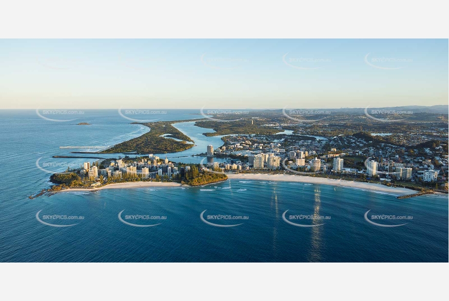 Coolangatta At Sunset - Gold Coast QLD Aerial Photography