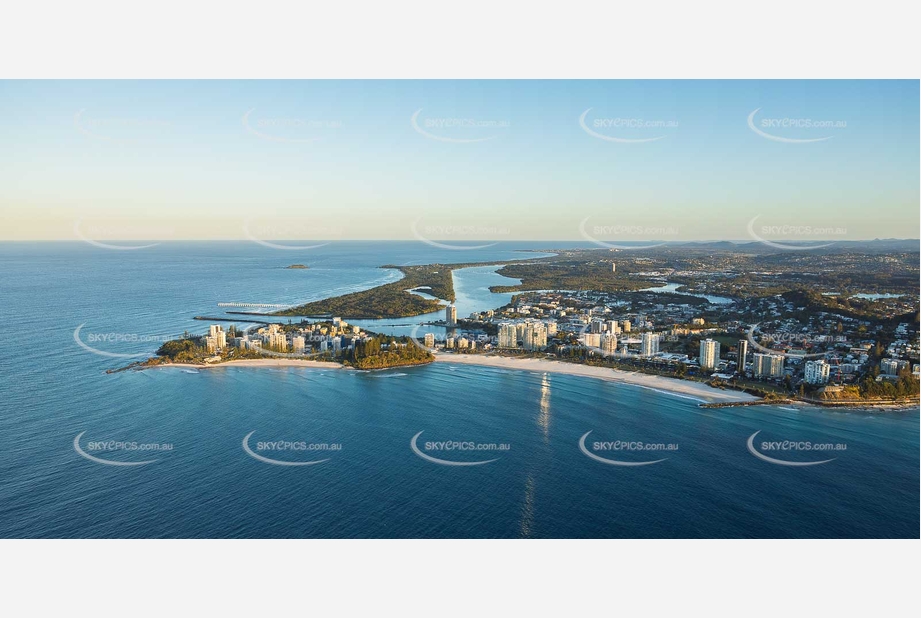 Coolangatta At Sunset - Gold Coast QLD Aerial Photography