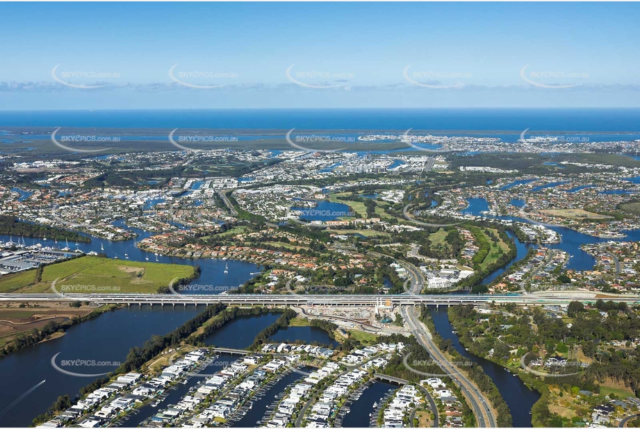 Hope Island Train Station Helensvale QLD Aerial Photography