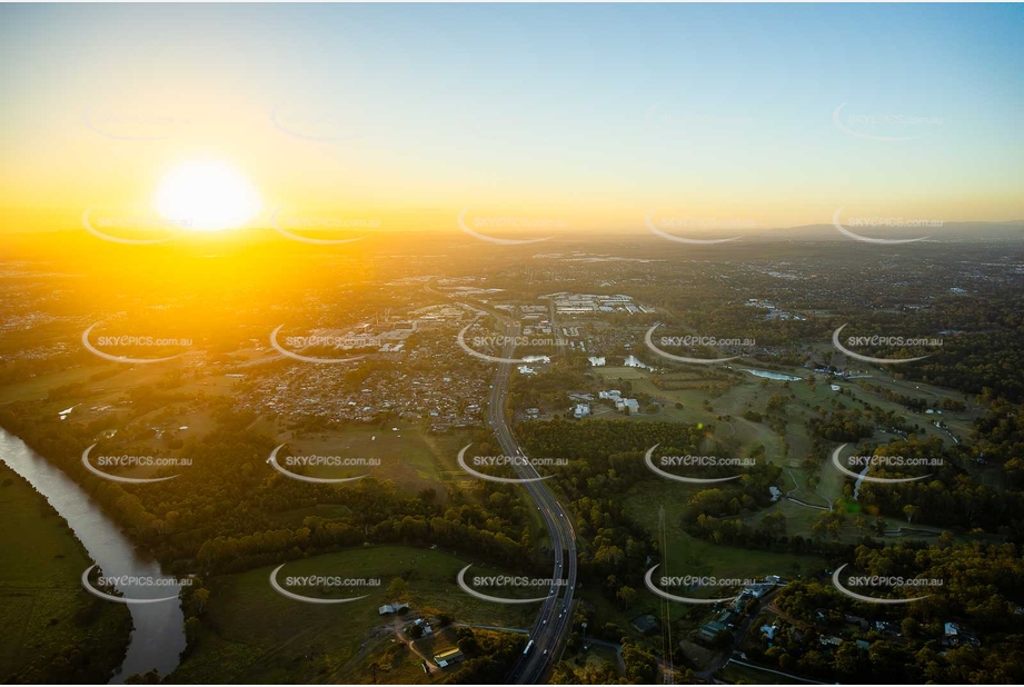 Sunset Logan Motorway at Meadowbrook QLD Aerial Photography