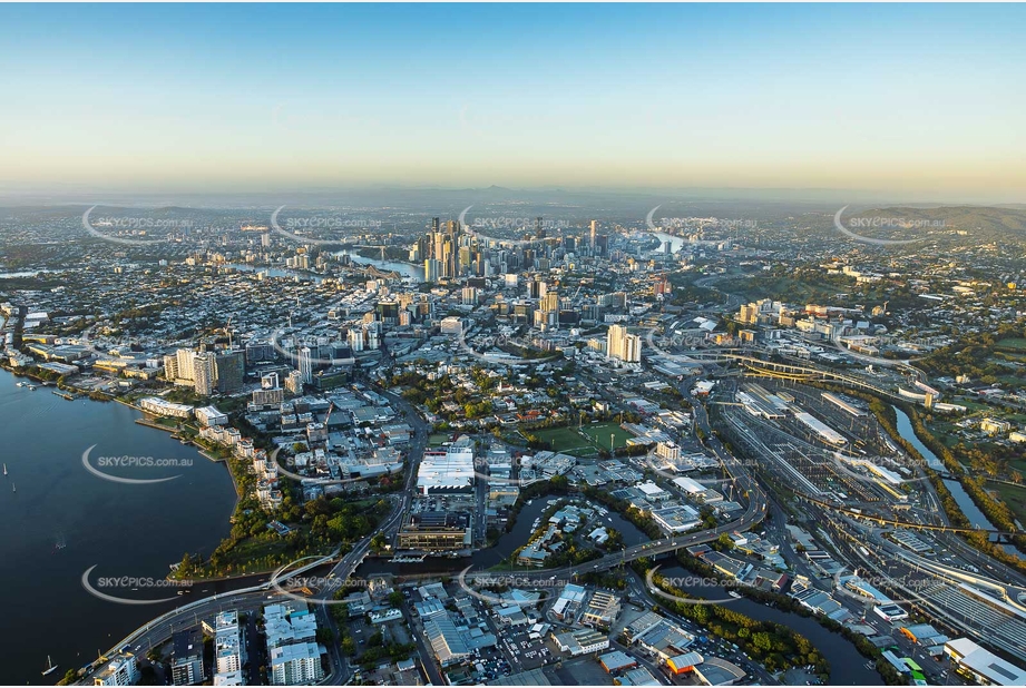 Early Morning Newstead QLD Aerial Photography