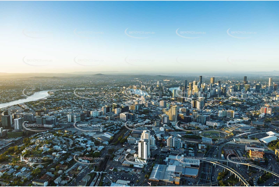 Early Morning Bowen Hills QLD Aerial Photography