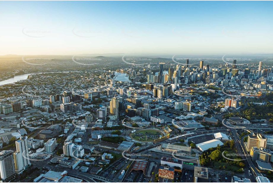 Early Morning Bowen Hills QLD Aerial Photography