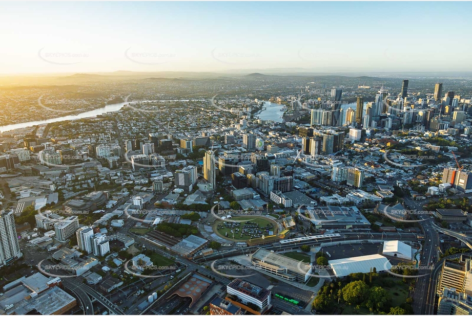 Early Morning Bowen Hills QLD Aerial Photography