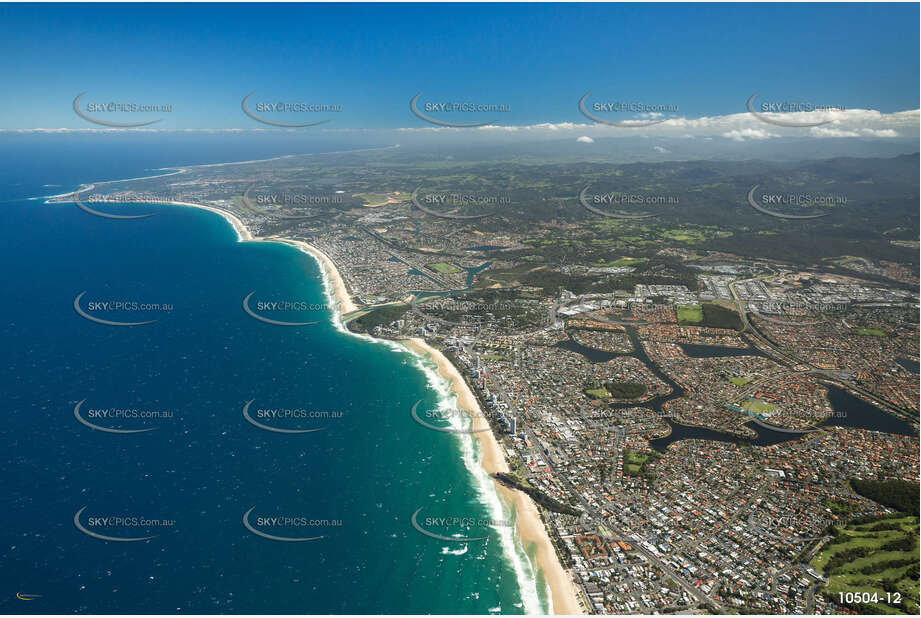 A High Aerial Photo of the Burleigh Heads Area QLD Aerial Photography