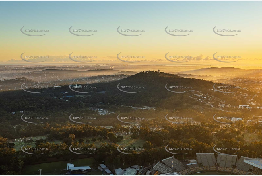 Early Morning Aerial Mount Gravatt Cemetery