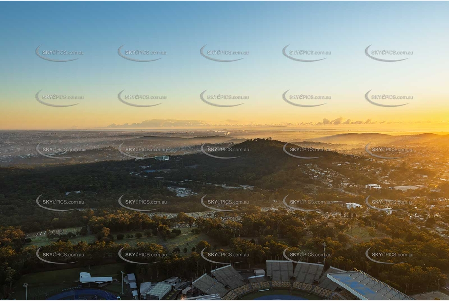 Early Morning Aerial Mount Gravatt Cemetery