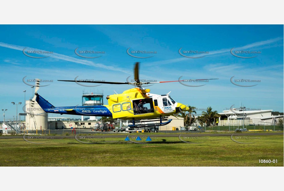 RACQ Carefight Helicopter at Gold Coast Airport QLD Aerial Photography