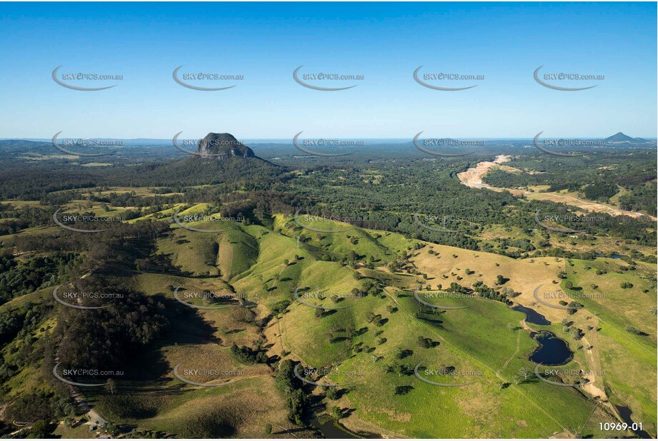 Farm Land & Mt Cooroora at Federal near Pomona Aerial Photography