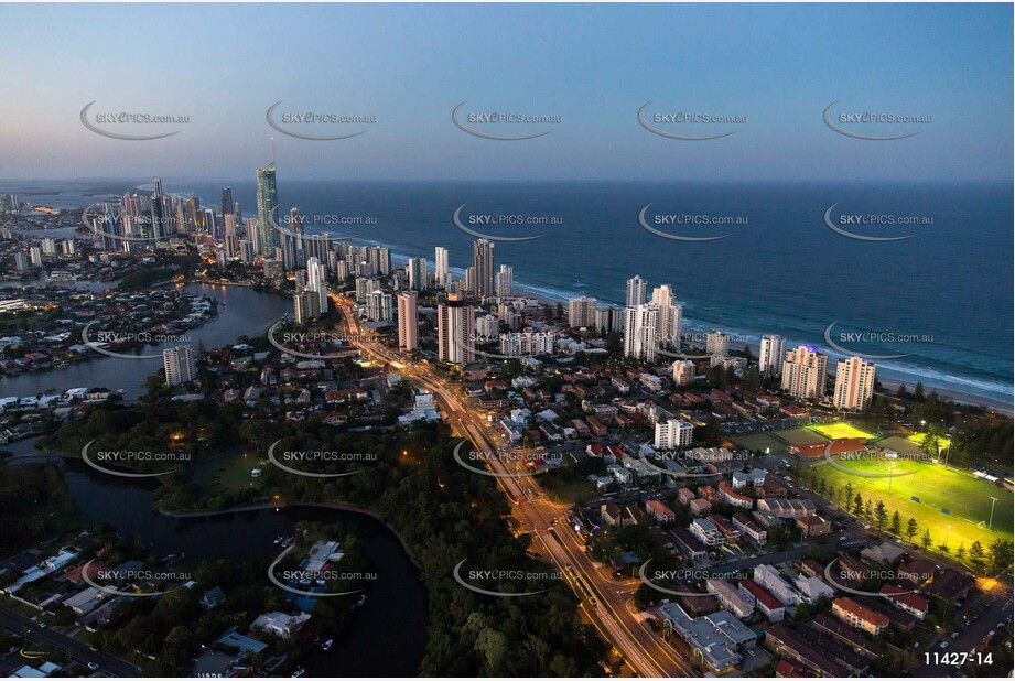 Broadbeach at Last Light QLD Aerial Photography