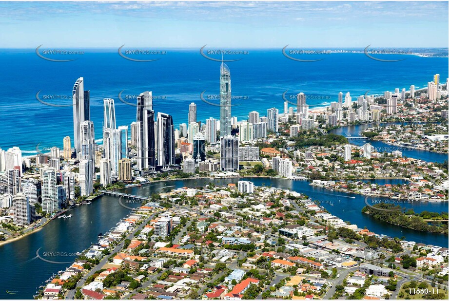 Chevron Island at Surfers Paradise QLD Aerial Photography