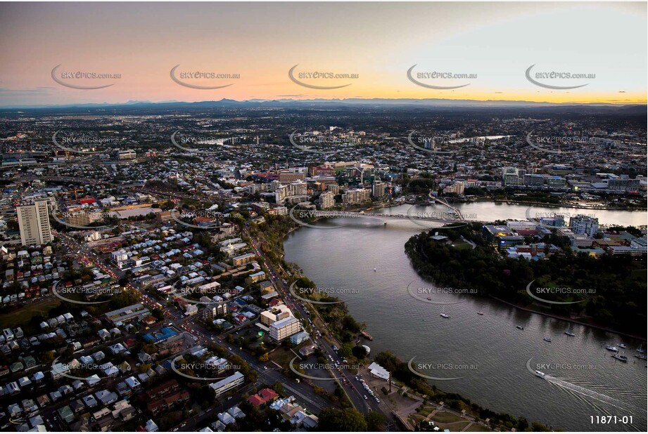 Sunset over the Brisbane River - Kangaroo Point QLD Aerial Photography