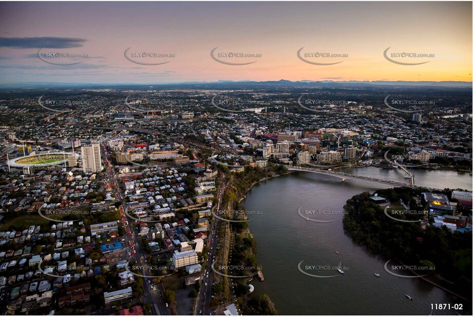 Sunset over the Brisbane River - Kangaroo Point QLD Aerial Photography