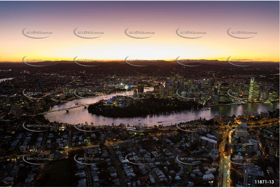 Sunset over the Brisbane River - Kangaroo Point QLD Aerial Photography