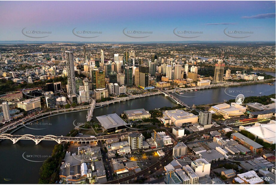 South Brisbane at Dusk QLD Aerial Photography