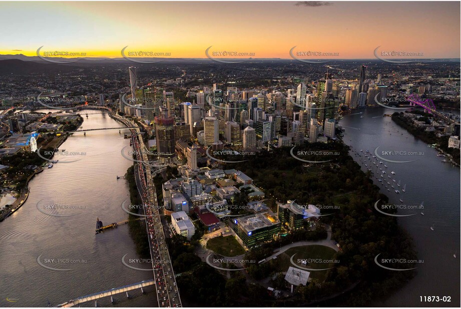 Brisbane at Last Light QLD Aerial Photography