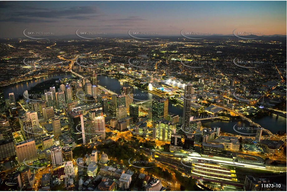 Brisbane at Last Light QLD Aerial Photography