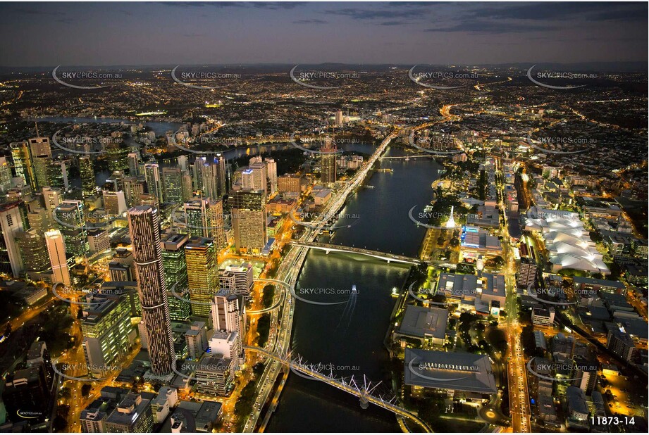 Brisbane at Last Light QLD Aerial Photography