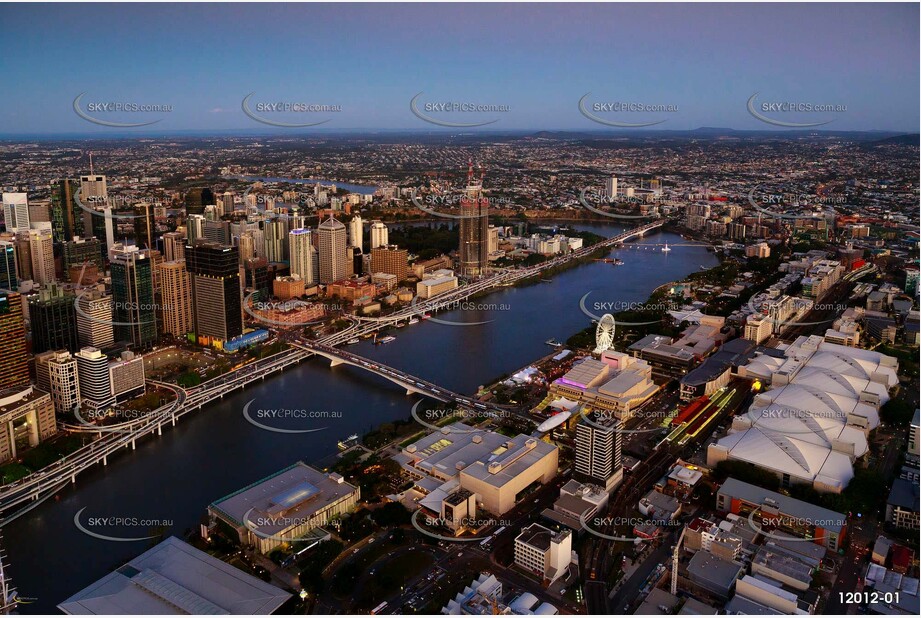 Southbank At Dusk QLD Aerial Photography