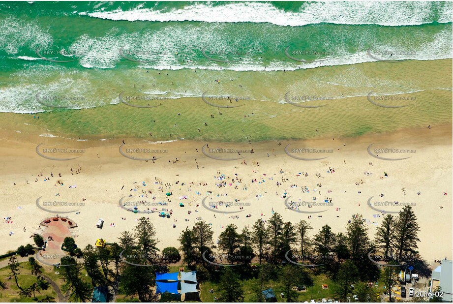 Beach Life at Burleigh Heads QLD Aerial Photography