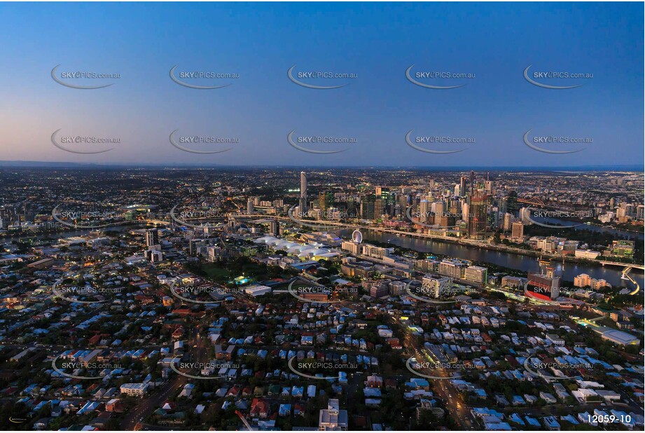 Highgate Hill at Last Light QLD Aerial Photography