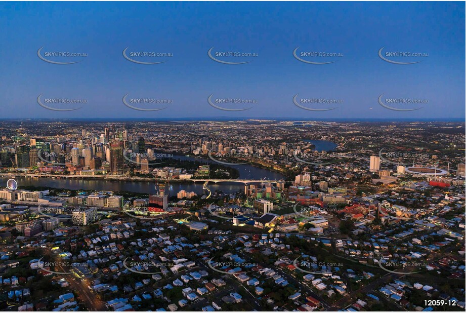 Highgate Hill at Last Light QLD Aerial Photography