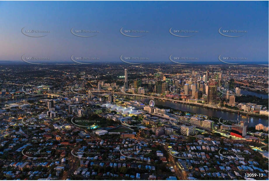 Highgate Hill at Last Light QLD Aerial Photography