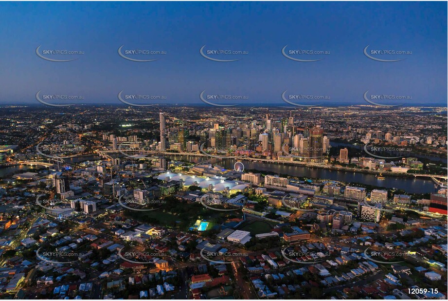 Highgate Hill at Last Light QLD Aerial Photography