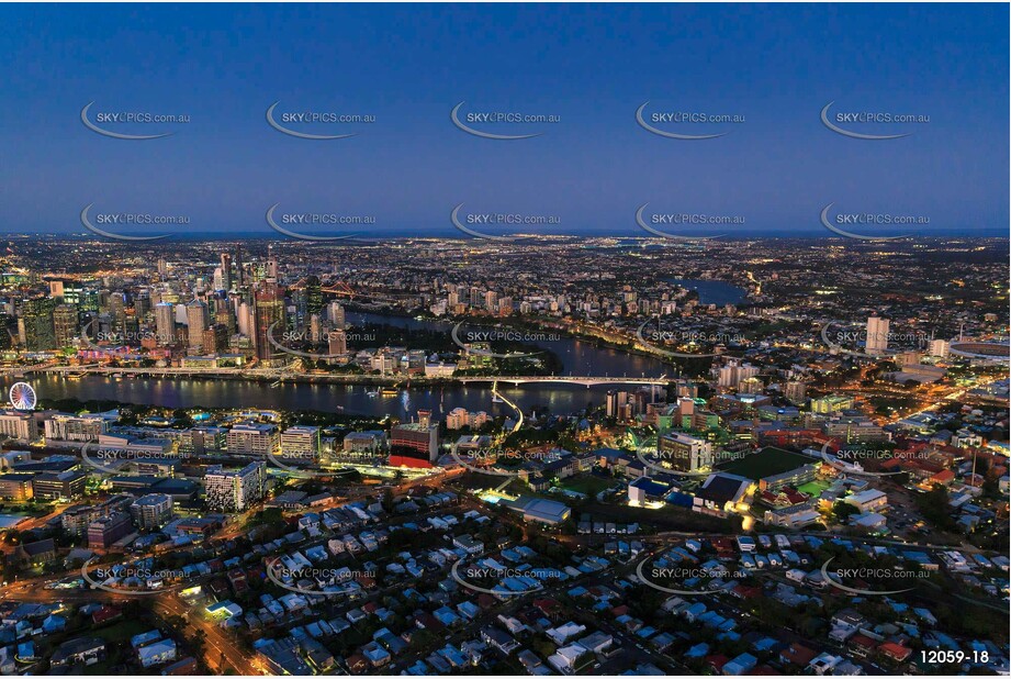 Highgate Hill at Last Light QLD Aerial Photography
