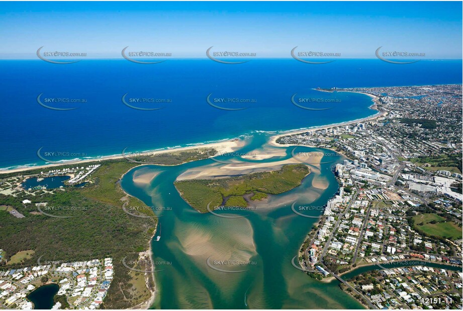 Maroochy River & Goat Island QLD Aerial Photography