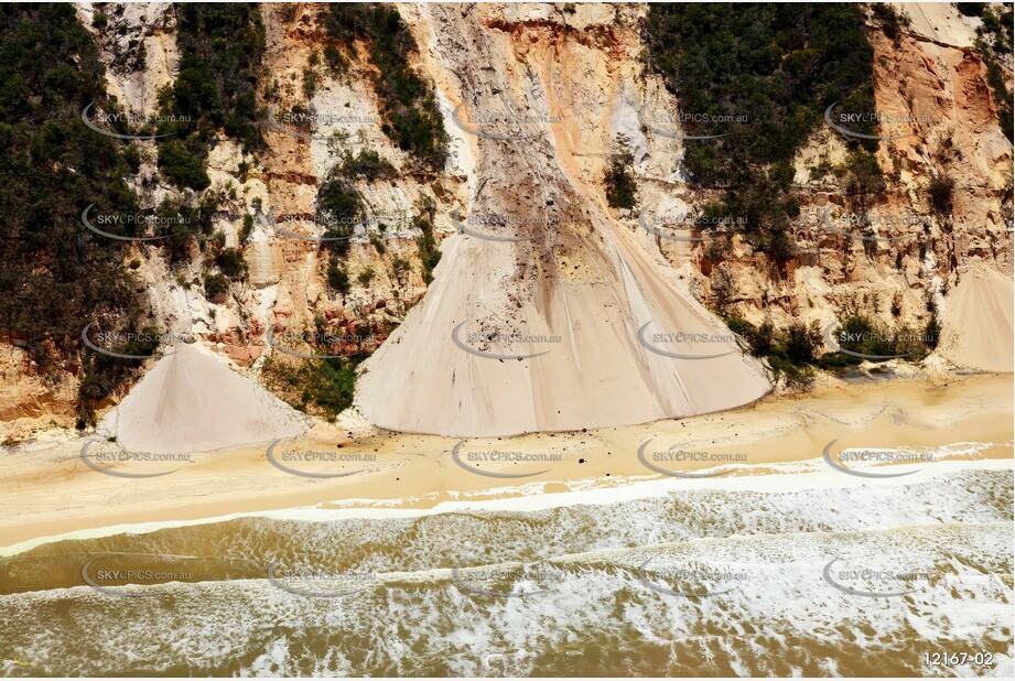 Coloured Sands Erosion - Rainbow Beach QLD Aerial Photography