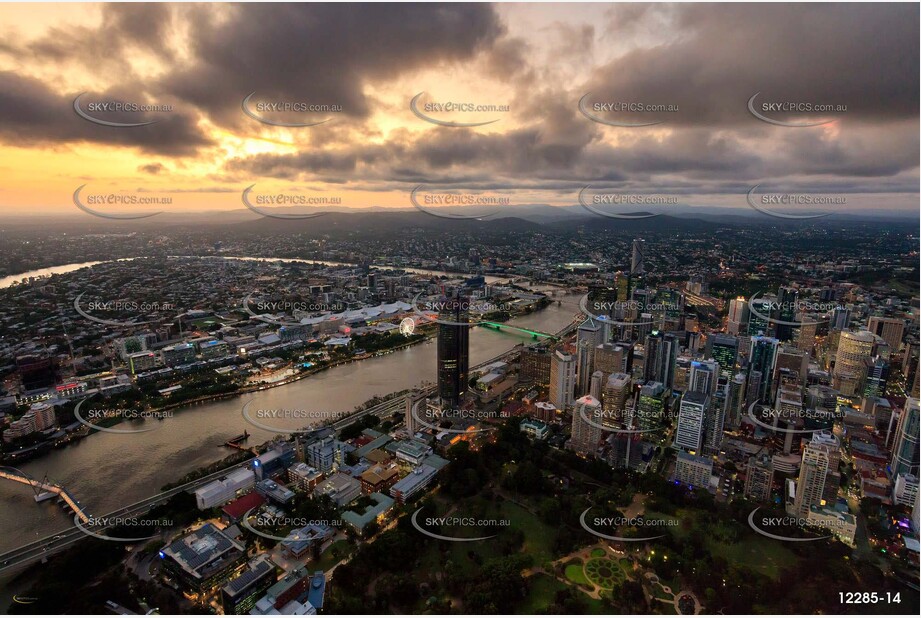 Brisbane City At Dusk QLD Aerial Photography