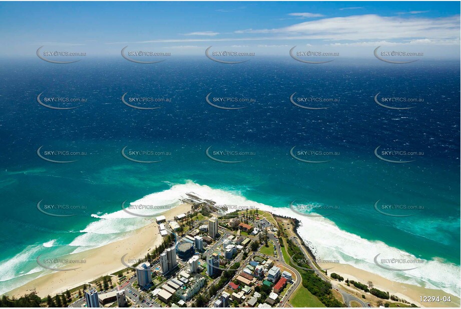 Cyclone Swells at Coolangatta QLD Aerial Photography