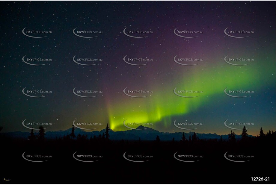 Northern Lights Over Mount Denali Aerial Photography