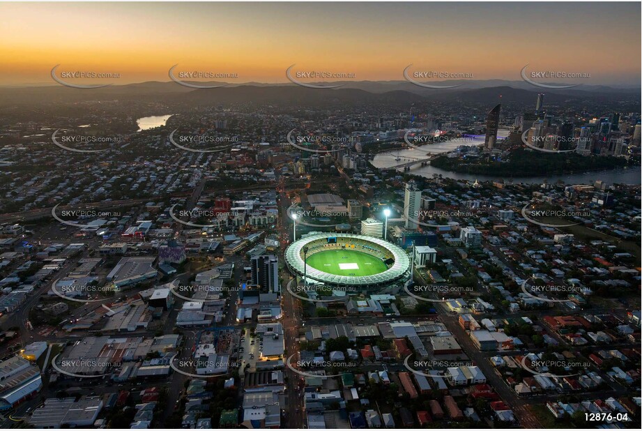 Lights On At The Gabba QLD Aerial Photography