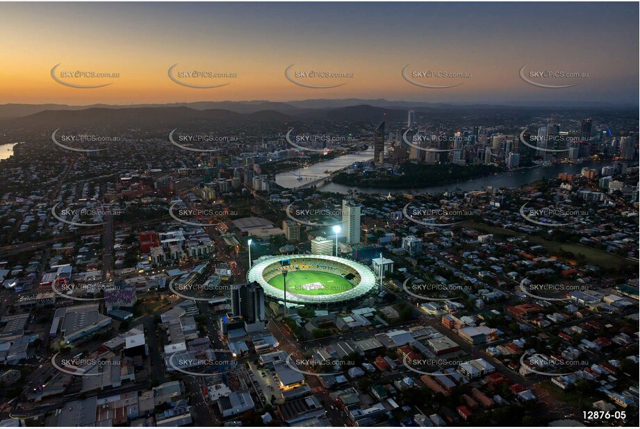 Lights On At The Gabba QLD Aerial Photography
