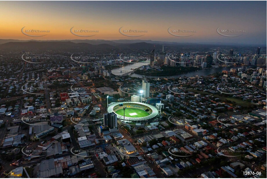 Lights On At The Gabba QLD Aerial Photography