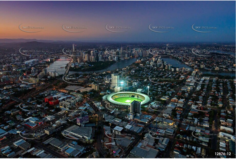 Lights On At The Gabba QLD Aerial Photography