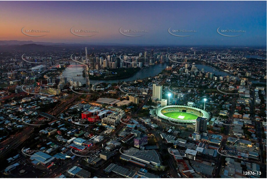 Lights On At The Gabba QLD Aerial Photography