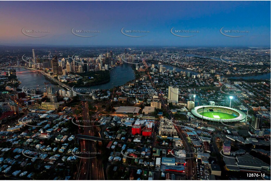 Lights On At The Gabba QLD Aerial Photography