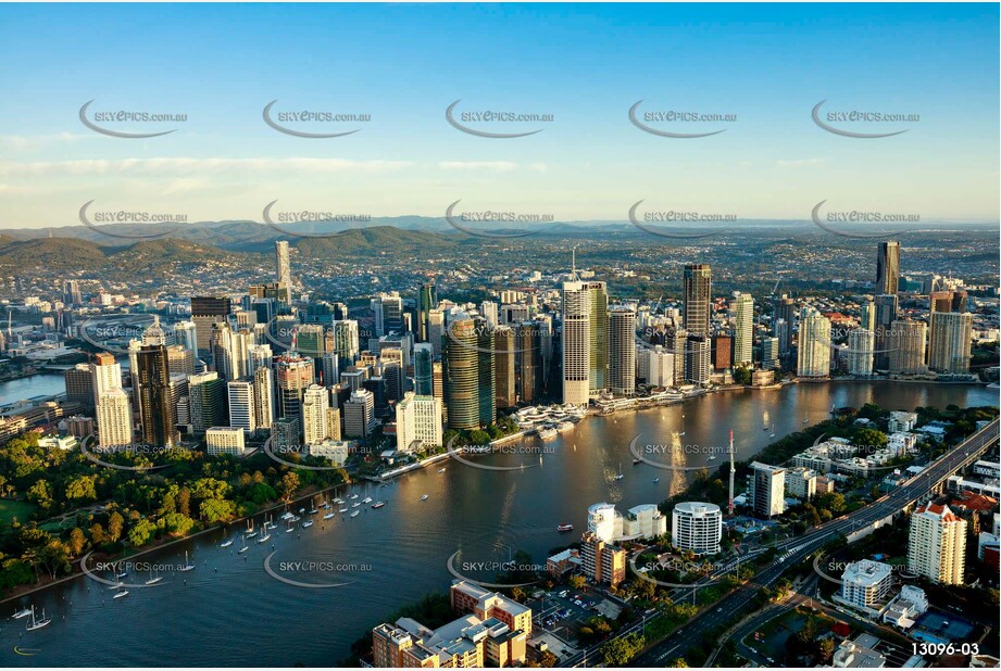 Brisbane City In Early Morning Light QLD Aerial Photography